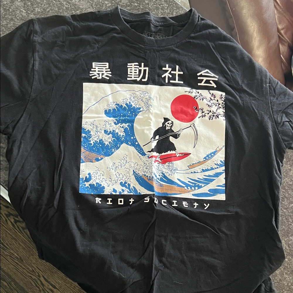 Riot Society Black and Red Graphic Tee